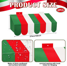 3 Pcs Italian Themed Party Decorations Italian Flag Tablecloth Italy Awning W... picture
