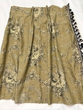 Vtg Waverly Olive Toile Country Life Chickens  Pair Drapes Curtains Cafe Length picture