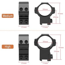 30mm Scope Rings 3/8 Dovetail Middle/ High Profile .22 caliber Riflescope rings picture