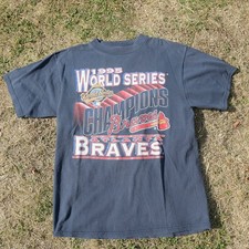 Remake 90s MLB Atlanta Braves 1995 World Champion T-shirt Baseball HN6955 picture