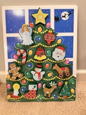 Melissa & Doug Christmas Tree Wooden Puzzle w/ Ornament 13 Pieces #3718 picture