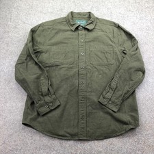 Woolrich Shirt Mens Large Green Long Sleeve Flannel Button Up Pockets Casual picture