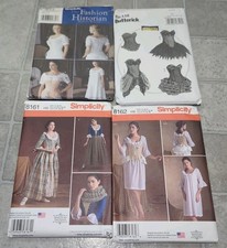 Simplicity American Duchess History Historian Costume Sewing Patterns Lot Of 4 picture
