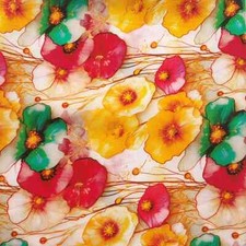 57''Wide By Yard Colored Flower Viscose Fabric 100 Rayon Material For Dress Robe picture