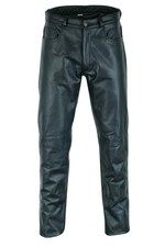 Mens Biker Jeans Real Black Or Cow Leather Sleek And Sexy 501 Style Pants New picture