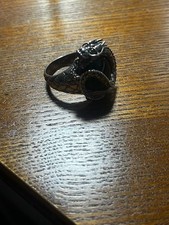 vintage sterling silver dragon ring 925 picture