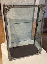Antique upright tin decorative slanted glass Display case counter Showcase picture