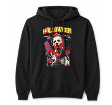 Halloween Movie Splatter Michael Myers Black Hoodie Horror Slasher Graphic NEW picture