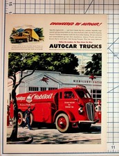 Vintage 1940s Autocar Trucks Mobilgas Tanker Ad Ardmore PA Ephemera picture