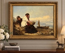 Circle of William Collins RA (1788-1847) Fisherfolk on the Shore Oil Painting picture