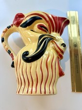Goat Pitcher Ditmar Urbach 1930's Art Deco Yellow Hand Painted ERPHILA CZECH picture
