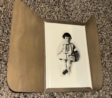 Antique 1900s Small Young Girl Child In Dress Portrait Photo Edwardian picture