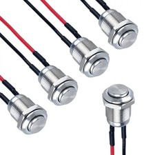 5-Pcs 12 mm Momentary Push Button Switch Waterproof Push Button Switch Round picture