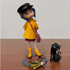 🖤 Coraline & Cat 20cm PVC Figure Set | Movie Collectible Statue 🎃 Gift picture