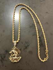 Custom Men's 14k Gold Stamp Rope Eagle Snake 24 Inches 