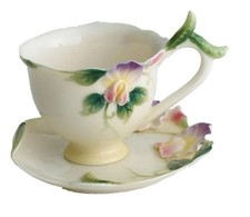 Franz Collection Orchid Cup and  Saucer FZ00421 picture