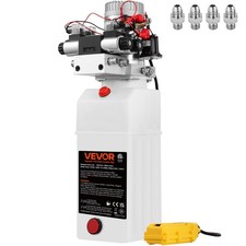 4 Way Control Dual Acting Double Solenoid 8 Quart Hydraulic Power Pack 12V DC picture
