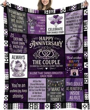 Happy Anniversary Throw Blanket Gifts for Couple Her Him, Wedding Anniversary .. picture