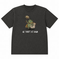 We Thrift At Dawn Frog Shirt, Funny Thrifting Graphic Tee, Vintage Lover T-Shirt picture