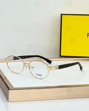 FENDI FE40217U Gold Black Round Eyeglasses Clear Lens 57-16-140 picture