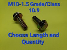 M10-1.5 x (CHOOSE LENGTH & QUANTITY) Class 10.9 Metric Flange Bolts Yellow Grade picture