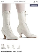 American Duchess Edith Edwardian Boots (Cream) Size 6.5 picture