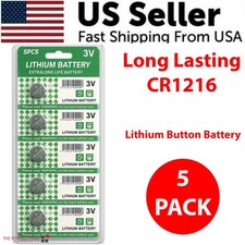 5 PCS New Lithium Battery 3V CR1216 /CR 1216 Button Cell Watch Calculator Long picture