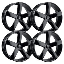 (Set-4) 2Crave N65 22x9.5 6x4.5/6x114.3 15mm Glossy Black Wheels Rims 22 Inch picture