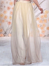 LC Lauren Conrad Beige Ombre Layered Pleated Tulle Long A-Line Skirt S picture