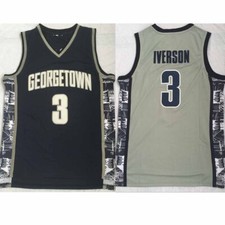 Men's Retro Iverson # 3 Georgetown Basketball Jersey Stitched picture