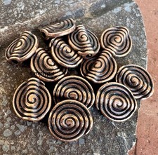 Antiqued Copper Spiral Snail Ammonites Beads 12 Pcs Metal Beads picture