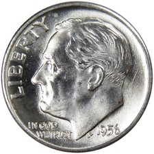 1956 D Roosevelt Silver Dime Uncirculated Mint State 10c Coin picture