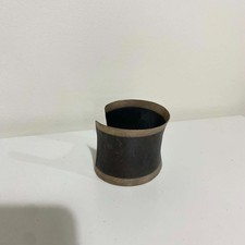 Vintage Artisan Copper Cuff Bracelet Wide Dark Patina Hammered Boho Unisex Bangl picture