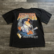 VTG SALEM PITTSBURGH PENGUINS CHILLIN AT THE IGLOO HOCKEY BLACK SHIRT SZ XL picture