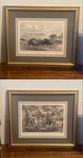 Pair Wilhelm Heine Lithographs from The Narrative (1850s) Napha & Simoda Japan picture
