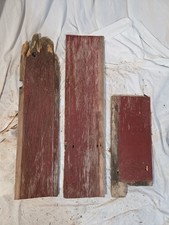 3 Reclaimed Red Painted Barn Wood Boards 20–36” Rustic Project Wood Lumber #9 picture