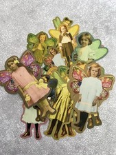 Set of 15 Vintage Cute Creepy Fairy Children Easter Pastel Stickers Scrapbooking picture
