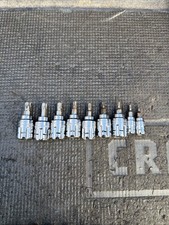 8pc Sears Craftsman Ugly Nos Max Axess Torx Socket Full Set T8-T45 3/8” 1/4” Dri picture