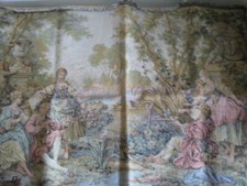 Vintage Gobelins Tapestry AFW Belgium 65 x 70 cm Chasse Et Peche picture
