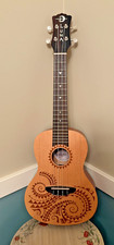 Luna Uke Tattoo Spruce Four String Concert Mahogany Ukelele w/ Gigbag Case - New picture