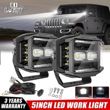 Pair Spot Flood Dually-Side Shooter LED Offroad Driving Work Pod Light bar DRL picture