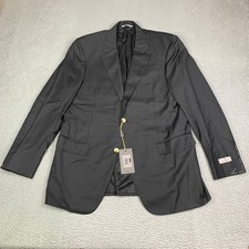Canali 1934 Jacket 56 L Black Wool Unfinished Cuff Coat Made in Italy NEW picture