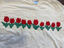 Vintage Hanes Beefy T XL USA Applique Tulip Long Sleeve Shirt picture