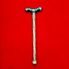 Indo-Persian Mughal Islamic Jade Gold Assun Armrest Zafar Takiya Fakirs Crutch picture