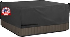 Funda protectora rígida para jacuzzi de exterior impermeable cuadrada negro NEW picture