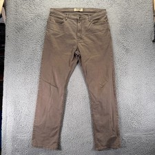 Wrangler Authentics Jeans Men 36x32 Brown Cotton Denim Straight Workwear Stretch picture