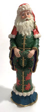 Christmas Santa with Wreath Figurine 10 inches Hand Painted picture