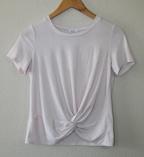 Love, Fire Light Pink Womens Juniors Short Sleeve Knot Front Top M NWT picture