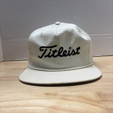 Vintage Titleist Texace Rope Hat White Leather Strap Made In USA Great Shape picture