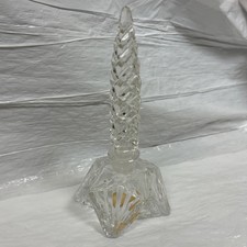 Vintage MorleeCzech Art Deco Clear Crystal Perfume Bottle w/ Stopper 1940’s picture